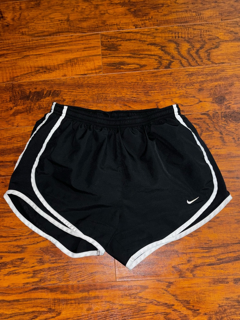Nike Tempo Running Shorts Black Athletic Shorts with White Trim + Built-In Liner